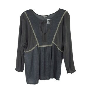 Caslon Womens Blouse Size XS 3/4 Sleeves Rayon Keyhole New